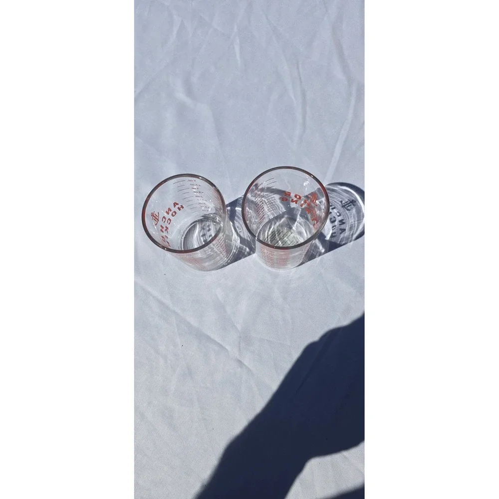 Anchor Hocking 150 ml Glass Measuring Cup Set, Clear/Red Markings, 2-Piece